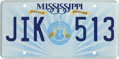 MS license plate JIK513