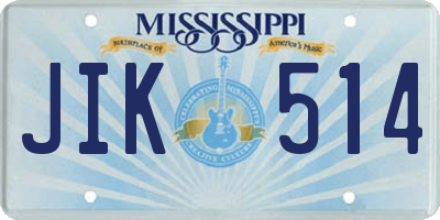 MS license plate JIK514