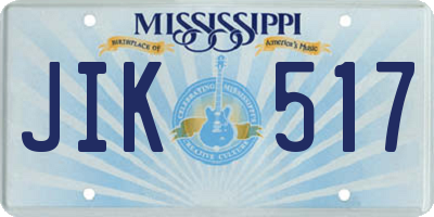 MS license plate JIK517