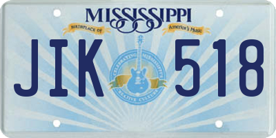 MS license plate JIK518