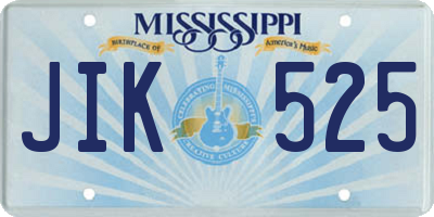 MS license plate JIK525