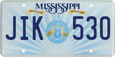 MS license plate JIK530
