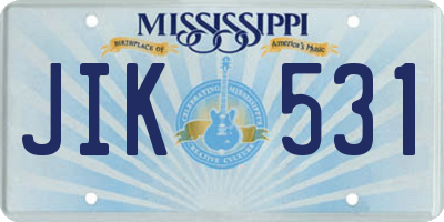 MS license plate JIK531