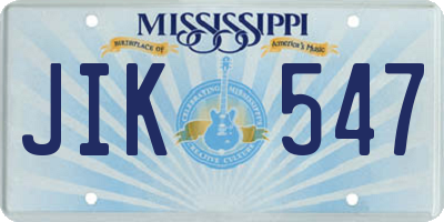 MS license plate JIK547
