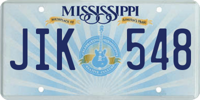 MS license plate JIK548