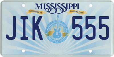 MS license plate JIK555
