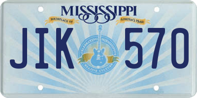 MS license plate JIK570