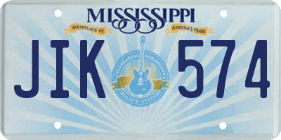 MS license plate JIK574
