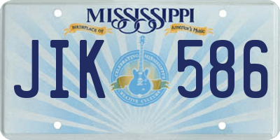 MS license plate JIK586