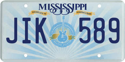 MS license plate JIK589