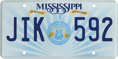 MS license plate JIK592