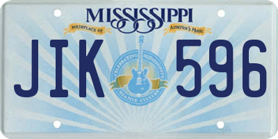 MS license plate JIK596