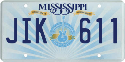 MS license plate JIK611