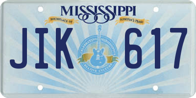 MS license plate JIK617