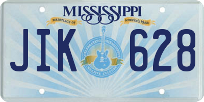 MS license plate JIK628