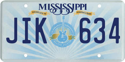 MS license plate JIK634