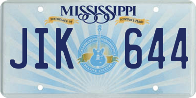 MS license plate JIK644