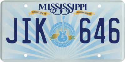 MS license plate JIK646