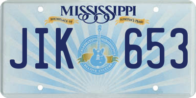 MS license plate JIK653