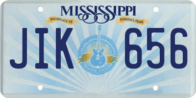 MS license plate JIK656