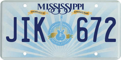 MS license plate JIK672