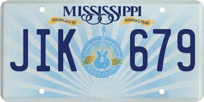 MS license plate JIK679