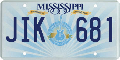 MS license plate JIK681