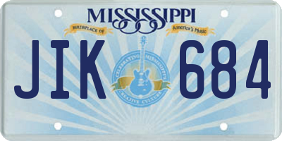 MS license plate JIK684