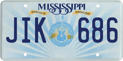 MS license plate JIK686