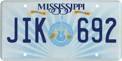 MS license plate JIK692