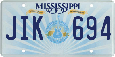 MS license plate JIK694