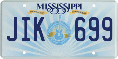 MS license plate JIK699