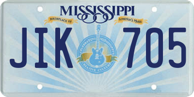 MS license plate JIK705