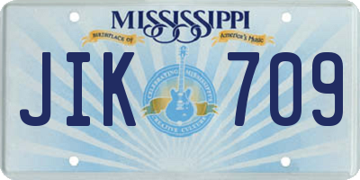 MS license plate JIK709