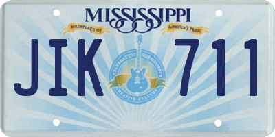MS license plate JIK711