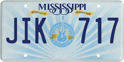 MS license plate JIK717