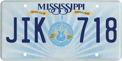 MS license plate JIK718