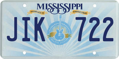 MS license plate JIK722