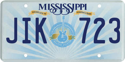 MS license plate JIK723