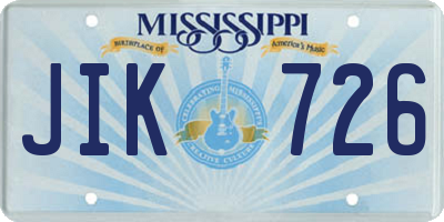MS license plate JIK726