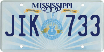 MS license plate JIK733