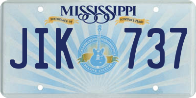 MS license plate JIK737