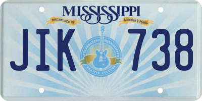 MS license plate JIK738
