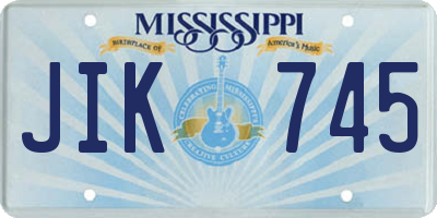 MS license plate JIK745