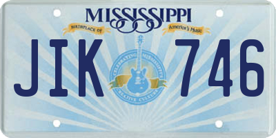 MS license plate JIK746
