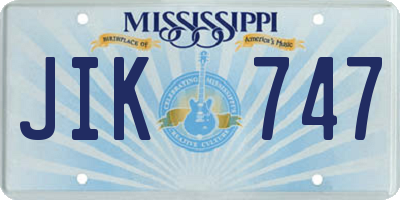 MS license plate JIK747