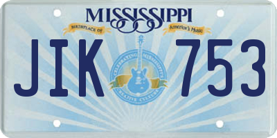 MS license plate JIK753