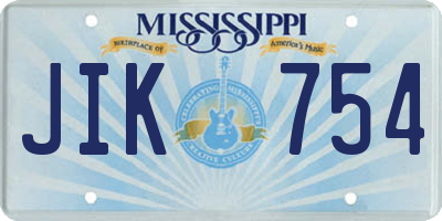 MS license plate JIK754