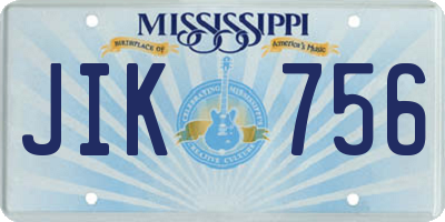 MS license plate JIK756
