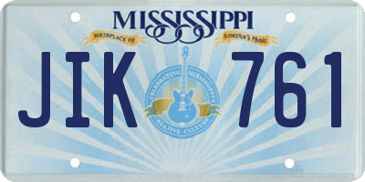 MS license plate JIK761